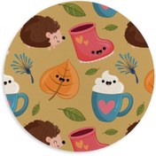 Resim WuW Kawaii Kahve Kirpi Yuvarlak Mouse Pad 