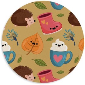 Resim WuW Kawaii Kahve Kirpi Yuvarlak Mouse Pad 