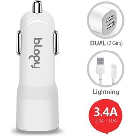 Resim Blogy 3.4A Dual Usb Araç Şarj Seti 