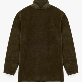 Resim Koton Erkek Bebek Uzun Kollu Cepli Dik Yaka Fermuarlı Polar Sweatshirt Haki 