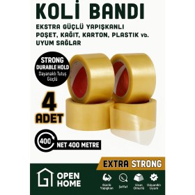 Resim Toyfest 4 Adet - 100 Metre Şeffaf Koli Bandı - Extra Strong 40 Micron Kalınlık, Güçlü Yapışkan 