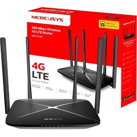 Resim Mercusys Mb115-4g N300 Mbps 4g Lte Router Sım Kart Girişli 4 Ethernet Portu 4 Harici Antenli 32 Cihaza Kadar Bağlantı Mobil Uygulama Destekli 