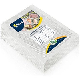 Resim Klikal Gofrajlı Tırtıklı Çok Katmanlı Vakum Poşeti -Torbası 100 Adet - 18 x 23 CM 