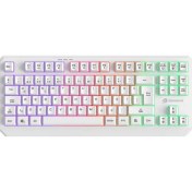 Resim Gamebooster G75 Elya Rainbow Aydınlatmalı Beyaz Tkl Membrane Oyun Klavyesi 