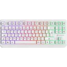 Resim Gamebooster G75 Elya Rainbow Aydınlatmalı Beyaz Tkl Membrane Oyun Klavyesi 