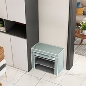 Resim 1 Adet Çok Katlı Metal Ayakkabı Rafı Toz Kılıflı - Ev, Ofis ve Garaj için Yer Tasarrufu Sağlayan Depolama Organizatörü, Kolay Montaj, Beyaz Çerçeve Tasarımı, Minimalist İç Mekan, Sağlam Yapı, Apartman Yaşamı 