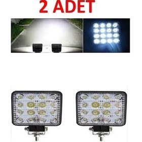 Resim 2 Adet Off Road Sis Farı - Lambası 16 Led Kare Çalışma Lambası N11.53089 