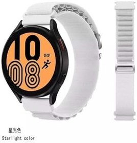 Resim Samsung Galaxy Watch 4 5 Pro 6 7 Seri 40 44mm Classic 42 43 45 46 47mm Uyumlu Alpine Kumaş Kordon Starlight 