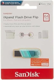 Resim SanDisk iXpand Flash Drive Flip 64GB, Mint Color 