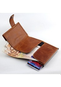 Resim Ancora Leather Crazy Hakiki Deri Erkek Cüzdanı Otomatik Taba 