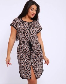 Resim Daroom Fermuarlı Kısa Kollu Bornoz 268367193 Kahverengi 