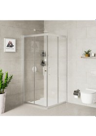 Resim Vesta D100 Kare Duşakabin Parlak Profil Şeffaf Cam H: 190 Cm Diğer 