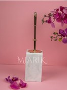 Resim MIARIK DESIGN & DEKORASYON Dekoratif Mermer Kare Tuvalet Fırçası Wc Fırçası 