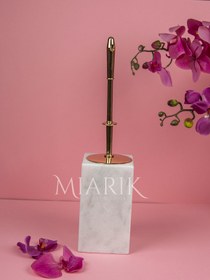 Resim MIARIK DESIGN & DEKORASYON Dekoratif Mermer Kare Tuvalet Fırçası Wc Fırçası 