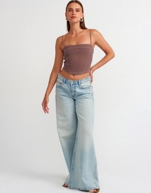 Resim Dilvin Crop Top 101a20794 Kahve 