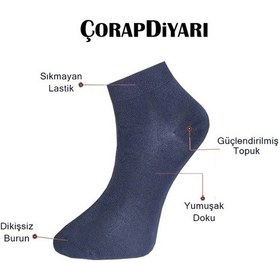 Resim Çorapx Çorapdiyari Premium 8'Li Dikişsiz Bambu Erkek Spor Patik Çorap Siyah-Standart Siyah 