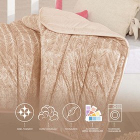 Resim Elart Velvet Bebek Yorgan (150x100 cm) Cappuccino 