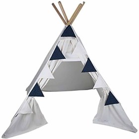 Resim Kiddy's Teepee Şerit Bayrakları Lacivert Küçük Puantiyeli 