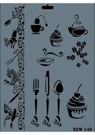 Resim Mey İthalat Rich New Seri N-149 Stencil 35x25 Cm 
