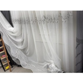 Resim Nivemeshome Eylülzade Gümüş Detay 1/3 Pileli Tül Perde Apm 200x280 