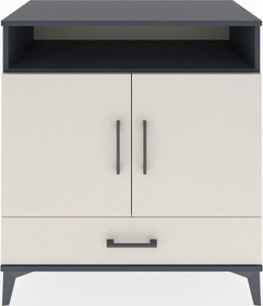 Resim Hyperion Şifonyer 4 Raflı Tek Çekmeceli 2 Kapaklı 88x44x96 Antrasit-aytaşı Antrasit 