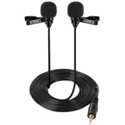 Resim Çift Başlıklı Kablolu Condenser Yaka Mikrofonu 