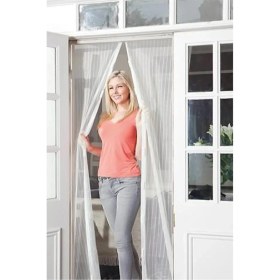 Resim Store Kapı Sinekliği - Balkon ve Bahçe Kapısı İçin Sinek ve Böcek Önleyici Tül Perde, Beyaz 