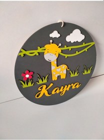 Resim Çocuk Oda Kapı İsme Özel Süs Sarı 