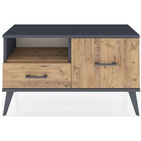 Resim Arges Şifonyer Tek Raflı 2 Çekmeceli 88x30x48 Antrasit-çam Çam 