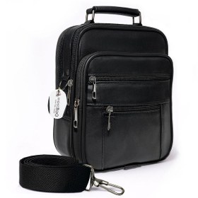 Resim Westbag Erkek Siyah Çelik Kasalı Hakiki Deri El Ve Omuz Çantası Ayarlanabilir Askılı Büyük Boy 