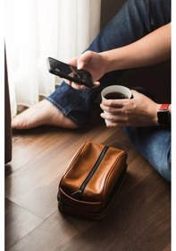 Resim Ryoko Liwa Dopp Kit Deri Seyahat Ve Bakım Çantası El Çantası Tan 1 Kahverengi 