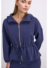 Resim Man11605-1025 Anil Ev Giyim Anıl Kadın Kapüşonlu Fermuarlı Sweatshirt Ve Pantolon Takımı 11605 Parlement 