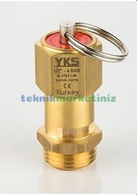 Resim 1/2" 11 Bar Sabit Basınçlı Mühürlü Yks Ce Belgeli Emniyet Ventili 