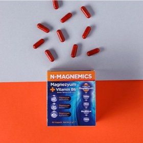Resim N-Magnemics Magnezyum + Vitamin B6 İçeren Takviye Edici Gıda 60 Kapsül 