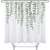 Resim Yeşil Yaprakları Duş Perdesi Bahçe Doğa Banyo Beyaz Su Geçirmez Küf Dirençli Polyester Kumaş Çocuklar Için (100 * 180 Cm) (Yurt Dışından) 