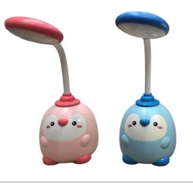 Resim HALL BREATHE Penguen Tasarımlı Çok Renkli Çocuk Odası Masa ve Gece Lambası 