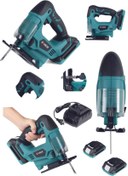 Resim BÖHRER Profesyonel Kömürsüz 58 V 5000 Mah Çift Akülü Plastik Taşıma Çantalı Dekupaj Testere Makinesi 