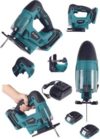 Resim BÖHRER Profesyonel Kömürsüz 58 V 5000 Mah Çift Akülü Plastik Taşıma Çantalı Dekupaj Testere Makinesi 