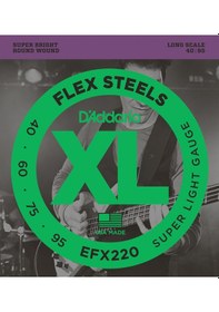 Resim D'addario Efx220 Flexsteels Bas Gitar Tel Seti - 40-95 Super Ligh 