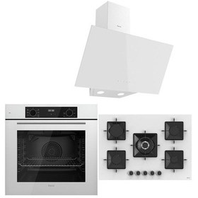 Resim Ferre Icon Plus 75 Serisi QBL63CB - SS036 - D078 3lü Cam Ankastre Set 