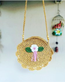 Resim PİNKBAG Handmade Hasır Örgü Papatyalı Çocuk Çanta 