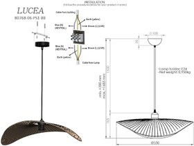 Resim Lucea Dresa 06 55’lik Küçük Boy Tekli Sarkıt, Doğal ahşap 