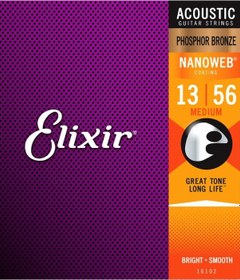 Resim Elixir 16102 Nanoweb Phosphor Bronze Akustik Gitar Teli 13-56 