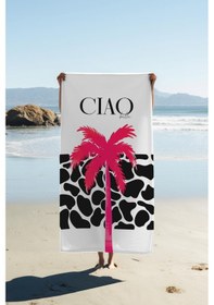 Resim Dijital Baskı Plaj Deniz Havlusu Cıao Desenli Peştamal Hvl0175 Renkli 