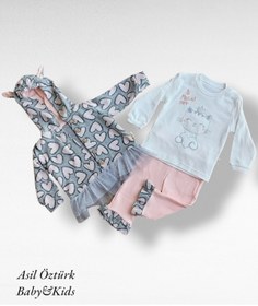 Resim mini zeyn Kız Bebek Tütü Ceketli 3lü Alt Üst Hırka Takım 