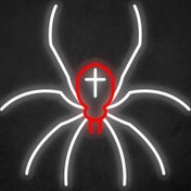 Resim Poisonous Spider Cross Tattoo Neon Tabela 