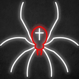 Resim Poisonous Spider Cross Tattoo Neon Tabela 