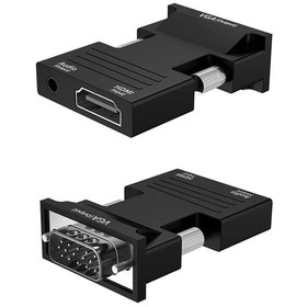 Resim aogo HDMI To VGA Hdmı Dişi (in) To VGA Erkek (Out) Hdmi Vga Dönüştürücü Hdmi Giriş Vga Çıkış + Ses 