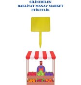 Resim 20'li Yaz Sil Sapla Manav Etiketliği Kuruyemiş Pazarcı Etiketi S Sarı 