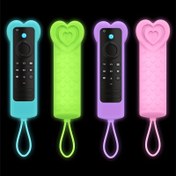 Resim Superise Kalp Şeklinde Karanlıkta Parlayan Silikon Kılıf - Fire TV Stick/Cube HD/4K/Max/Lite Alexa Sesli Kumanda 2. ve 3. Nesil & Lite 1. ve 2. Nesil için Neon Işıklı, Dayanıklı Çizilmeye Dirençli Tasarım, Eğlenceli Uzaktan Kumanda Kapağı, Glowindark Özellikli Koruyucu Kapak 